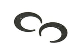Black Moon Charm, 6 Textured Oxidized Black Brass Crescent Moon Charms With 2 Holes (30x28x0.80mm) A1854 H1104