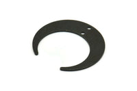 Black Moon Charm, 6 Textured Oxidized Black Brass Crescent Moon Charms With 2 Holes (30x28x0.80mm) A1854 H1104