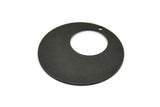 Siyah Yuvarlak Charm, 1 Delikli 2 Dokulu Oksitlenmiş Siyah Pirinç Daire Charm (32x0,80 mm) A1976