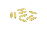 Brass Marquise Charm, 50 Raw Brass Oval Charms With 1 Hole, Blanks (14x4x0.80mm) M02577