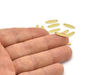 Brass Marquise Charm, 50 Raw Brass Oval Charms With 1 Hole, Blanks (14x4x0.80mm) M02577