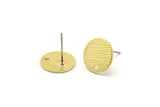 Brass Round Earring, 12 Textured Raw Brass Round Stud Earrings With 1 Hole, Stamping Tags (12x0.80mm) A1855 A2255