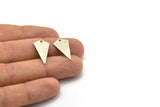 Tiny Necklace Triangle, 10 Antique Silver Plated Brass Triangle Charms With 1 Hole (22x12x0.60mm) D0346