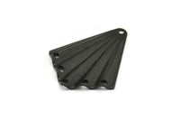 Siyah Yelpaze Tılsımı, 8 Oksitlenmiş Siyah Pirinç Yelpaze Şeklinde Tılsım, 6 Delikli Küpeler, Kolye Uçları, Bulgular (32x25x0,4 mm) A1720