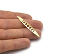Brass Oval Charm, 12 Raw Brass, Brass Charms, Brass Oval Moon Phases Charms With 1 Hole (50x7x0.80mm) M02500