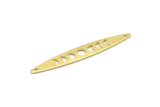 Brass Oval Charm, 12 Raw Brass, Brass Charms, Brass Oval Moon Phases Charms With 2 Holes (50x7x0.80mm) M02498