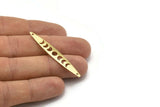 Brass Oval Charm, 12 Raw Brass, Brass Charms, Brass Oval Moon Phases Charms With 2 Holes (50x7x0.80mm) M02498