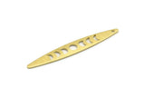 Brass Oval Charm, 12 Textured Raw Brass, Brass Charms, Brass Oval Moon Phases Charms With 1 Hole (50x7x0.80mm) M02495