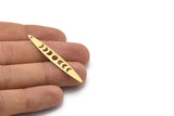 Brass Oval Charm, 12 Textured Raw Brass, Brass Charms, Brass Oval Moon Phases Charms With 1 Hole (50x7x0.80mm) M02495