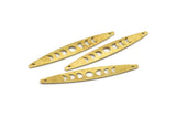 Brass Oval Charm, 12 Textured Raw Brass, Brass Charms, Brass Oval Moon Phases Charms With 2 Holes (50x7x0.80mm) M02497
