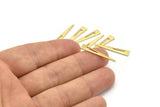 Brass Triangle Blank, 50 Textured Raw Brass Tiny Triangle Stamping Blanks, Findings (26x4.5x0.80mm) M02501
