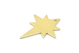 Brass Pole Star Charm, 10 Raw Brass, Brass Charms, Brass Pole Star Charms With 1 Hole (27x22x0.80mm) M02479
