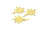 Brass Pole Star Charm, 10 Raw Brass, Brass Charms, Brass Pole Star Charms With 1 Hole (27x22x0.80mm) M02479