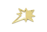 Brass Pole Star Charm, 10 Raw Brass, Brass Charms, Brass Pole Star Charms With 1 Hole (27x22x0.80mm) M02484