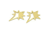 Brass Pole Star Charm, 10 Raw Brass, Brass Charms, Brass Pole Star Charms With 1 Hole (27x22x0.80mm) M02484