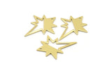 Brass Pole Star Charm, 10 Raw Brass, Brass Charms, Brass Pole Star Charms With 1 Hole (27x22x0.80mm) M02484