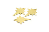 Brass Pole Star Charm, 24 Raw Brass, Brass Charms, Brass Pole Star Charms With 1 Hole (20x15x0.80mm) M02481