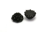 4 Pcs Black 19 Mm Chrysanthemum Cabochon T003