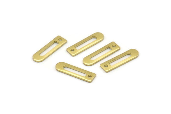 Brass Charm, 50 Raw Brass Rectangle Charms With 1 Hole, Geometric Blanks, Charms (14x4x0.80mm) M02584