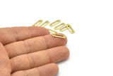 Brass Charm, 50 Raw Brass Rectangle Charms With 1 Hole, Geometric Blanks, Charms (14x4x0.80mm) M02584