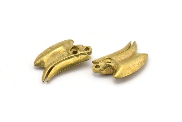 Bird Skull Charm, 4 Raw Brass Bird Skull Necklace Pendants with 1 Loop (25x15x4.5mm) N0488