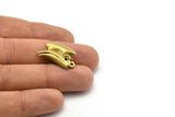 Bird Skull Charm, 4 Raw Brass Bird Skull Necklace Pendants with 1 Loop (25x15x4.5mm) N0488