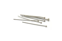 Silver Ball Pin, 100 Nickel Free Plated Silver Tone Ball Pins, Findings (0.60x25mm) Bp-025-2 Brc217
