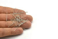 Silver Ball Pin, 50 Nickel Free Silver Plated Ball Pins, Findings (0.60x25mm) Bp-025-2 Brc217