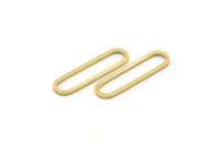 Altın Oval Charm, 12 Altın Kaplama Pirinç Oval Halka, Bağlantı Elemanları (25x7x0,80 mm) BS 1732