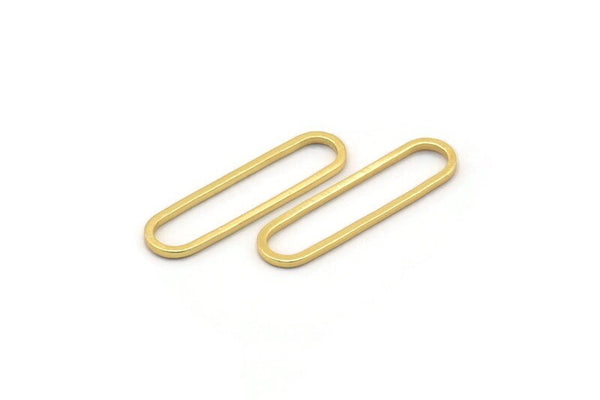 Altın Oval Charm, 12 Altın Kaplama Pirinç Oval Halka, Bağlantı Elemanları (25x7x0,80 mm) BS 1732