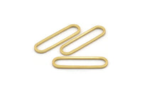 Altın Oval Charm, 12 Altın Kaplama Pirinç Oval Halka, Bağlantı Elemanları (25x7x0,80 mm) BS 1732
