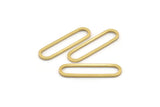 Altın Oval Charm, 12 Altın Kaplama Pirinç Oval Halka, Bağlantı Elemanları (25x7x0,80 mm) BS 1732