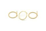 Gold Circle Earring, 6 Gold Plated Brass Circle Stud Earrings (18x1x1mm) BS 1096 A1933