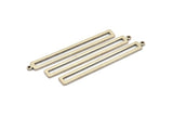 Silver Stick Charm, 6 Antique Silver Plated Brass Stick Charms With 1 Loop (53x6x1.2mm) D1159