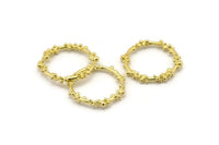 Brass Circle Connector, 4 Raw Brass Circle Connectors Closed Ring (25x2mm) N1724