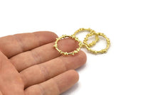 Brass Circle Connector, 4 Raw Brass Circle Connectors Closed Ring (25x2mm) N1724