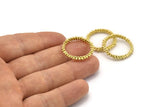 Brass Circle Connector, 2 Raw Brass Circle Connectors Closed Ring (25x3.5mm) N1721