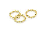 Brass Circle Connector, 4 Raw Brass Circle Connectors Closed Ring (25x2mm) N1719