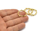 Brass Circle Connector, 4 Raw Brass Circle Connectors Closed Ring (25x2mm) N1719