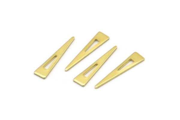 Brass Triangle Blank, 50 Raw Brass Tiny Triangle Blanks, Findings (20x4x0.80mm) M02471