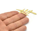 Brass Triangle Charm, 50 Raw Brass Tiny Triangle Charms With 1 Loop, Findings (23x4x0.80mm) M02509