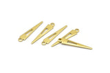 Brass Triangle Charm, 50 Raw Brass Tiny Triangle Charms With 1 Loop, Findings (23x4x0.80mm) M02467