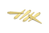 Brass Triangle Charm, 50 Textured Raw Brass Tiny Triangle Charms With 1 Loop, Findings (23x4x0.80mm) M02510