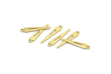 Brass Triangle Charm, 50 Textured Raw Brass Tiny Triangle Charms With 1 Loop, Findings (23x4x0.80mm) M02466