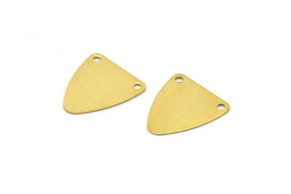 Pirinç Üçgen Charm, 2 Delikli Ham Pirinç Üçgen Etiketler (13,5x15 mm) D0042--n0675