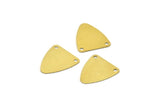 Brass Triangle Charm, Raw Brass Triangle Tags With 2 Holes (13.5x15mm) D0042--n0675