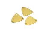 Brass Triangle Charm, Raw Brass Triangle Charms with 3 Holes (13.5x15mm)  D0015--N0677
