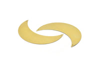 Moon Wall Art, 5 Raw Brass Crescent Moon Wall Hanging Decor with 2 Holes (75x26x0.60mm) H0177