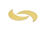 Moon Wall Art, 5 Raw Brass Crescent Moon Wall Hanging Decor with 2 Holes (75x26x0.60mm) H0177