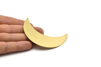 Moon Wall Art, 5 Raw Brass Crescent Moon Wall Hanging Decor with 2 Holes (75x26x0.60mm) H0177